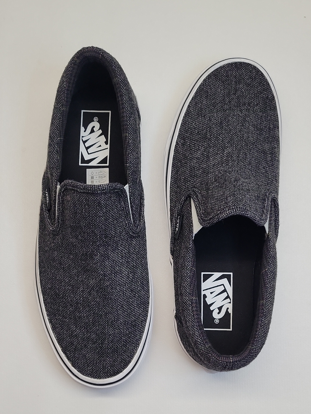VANS Unisex Classic Slip-On Sneakers Dark Gray Heathered  US  M 6.5 W 8